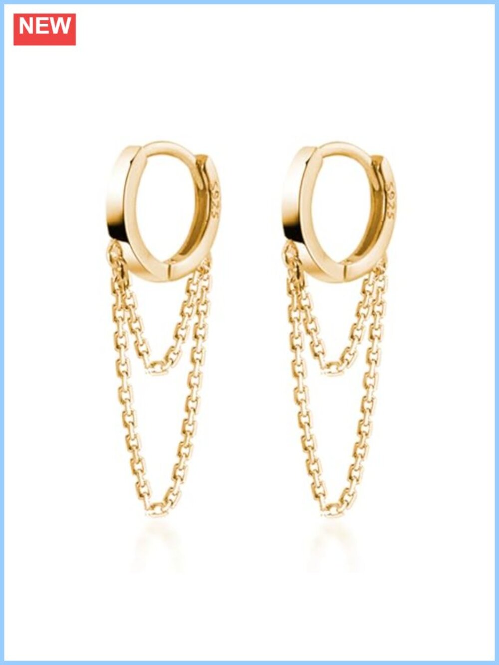 Sterling Silver Tassel Chain Drop Dangle Small Hoop Earrings Huggie Women